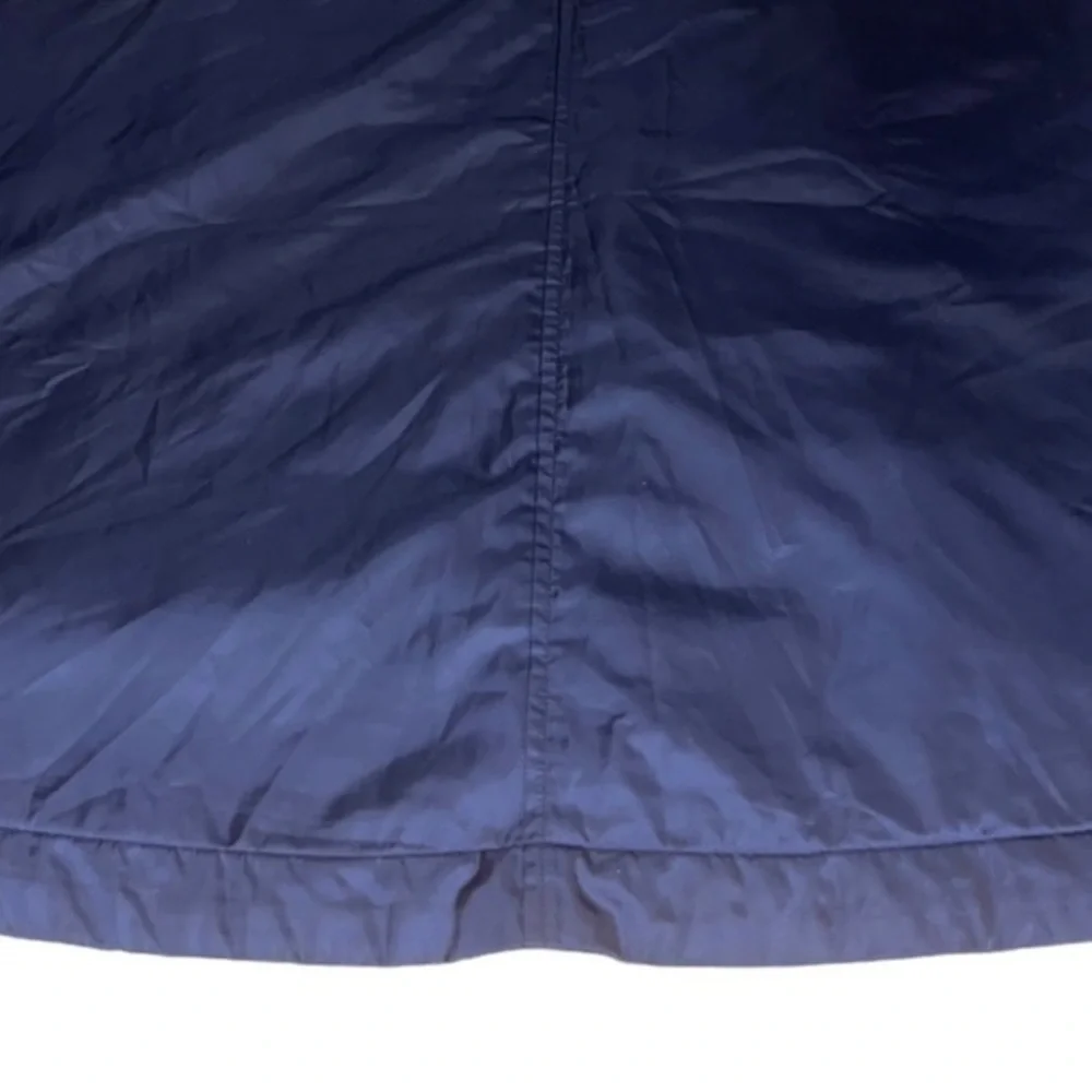 Tory Burch Sport Performance Navy Blue Satin‎ Long Bomber Jacket Coat Medium